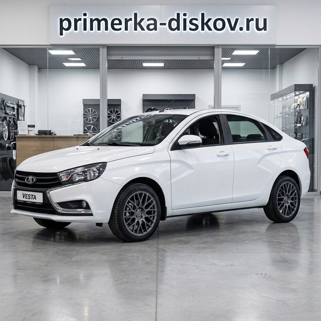 Примерка дисков на LADA (ВАЗ) Vesta Sedan 2015-2023