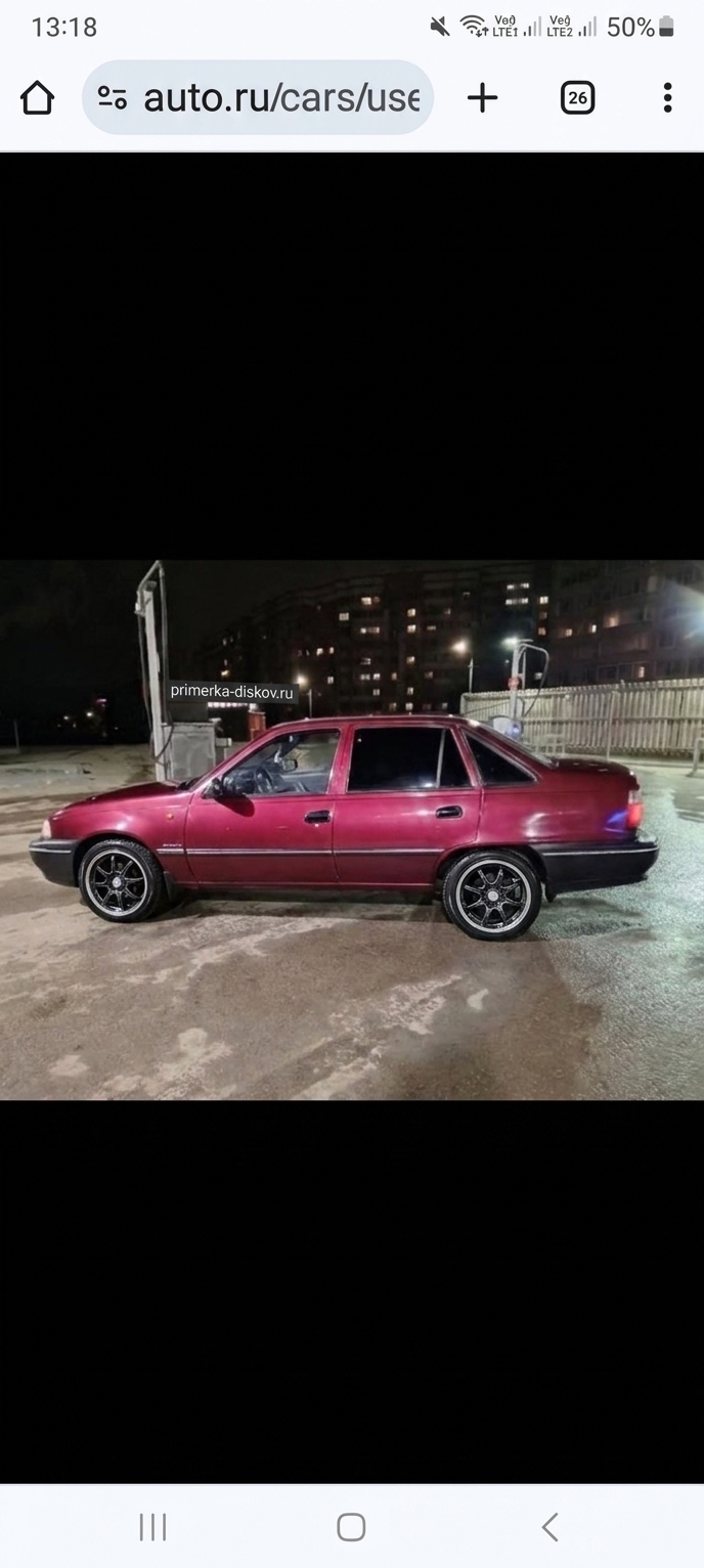 Примерка дисков на DAEWOO Nexia N100 1994-2008