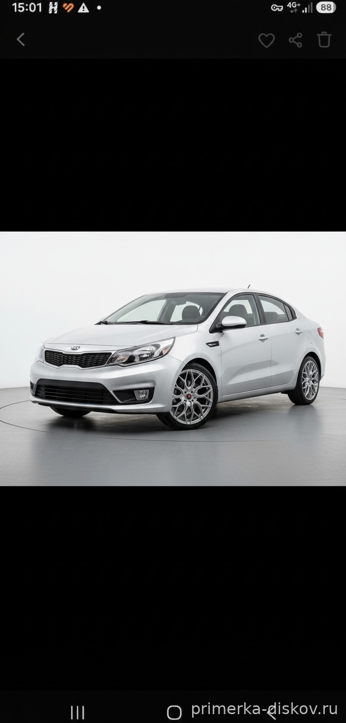 Примерка дисков на KIA Rio III (QB) Sedan 2011-2017