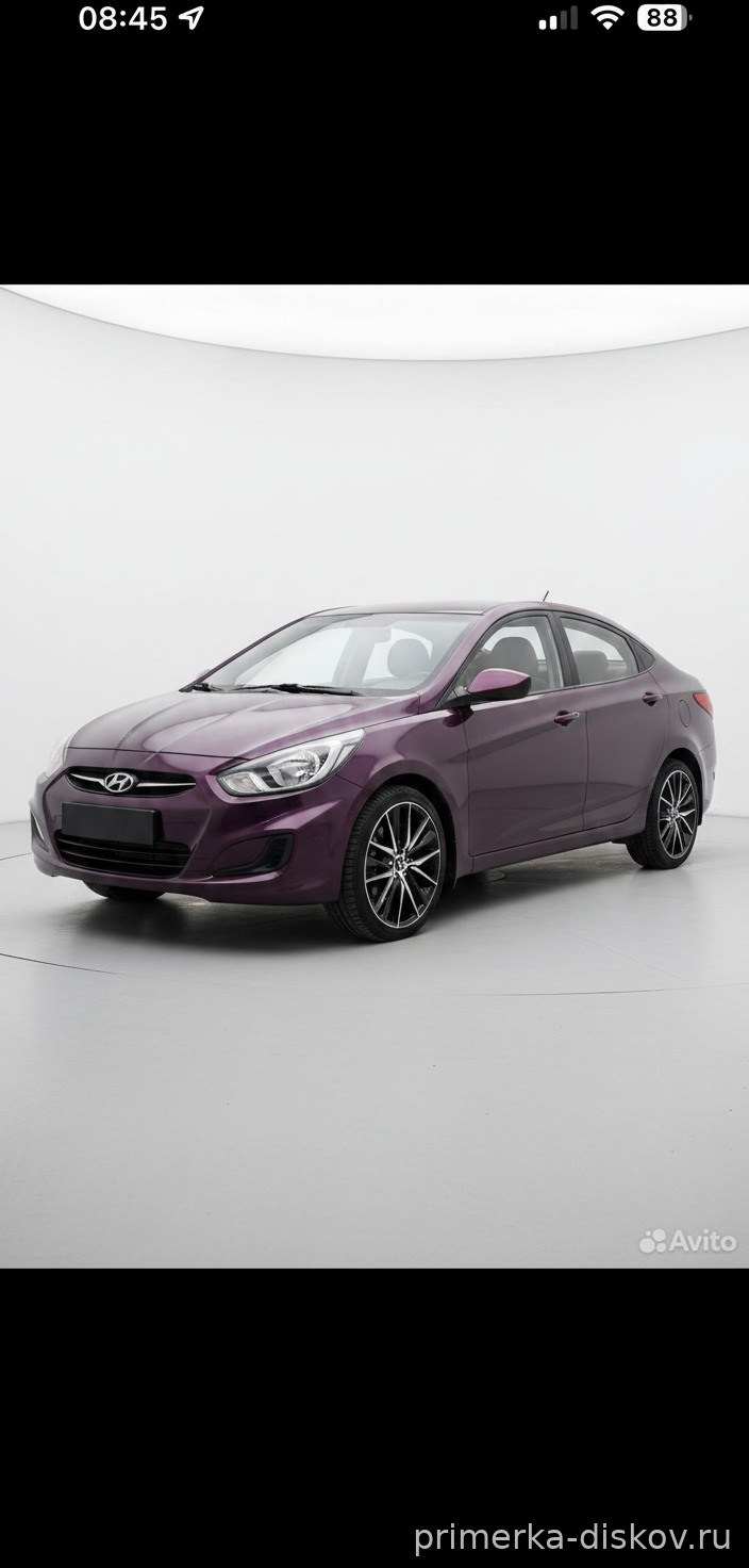 Примерка дисков на HYUNDAI Solaris I (RB) Sedan 2010-2017