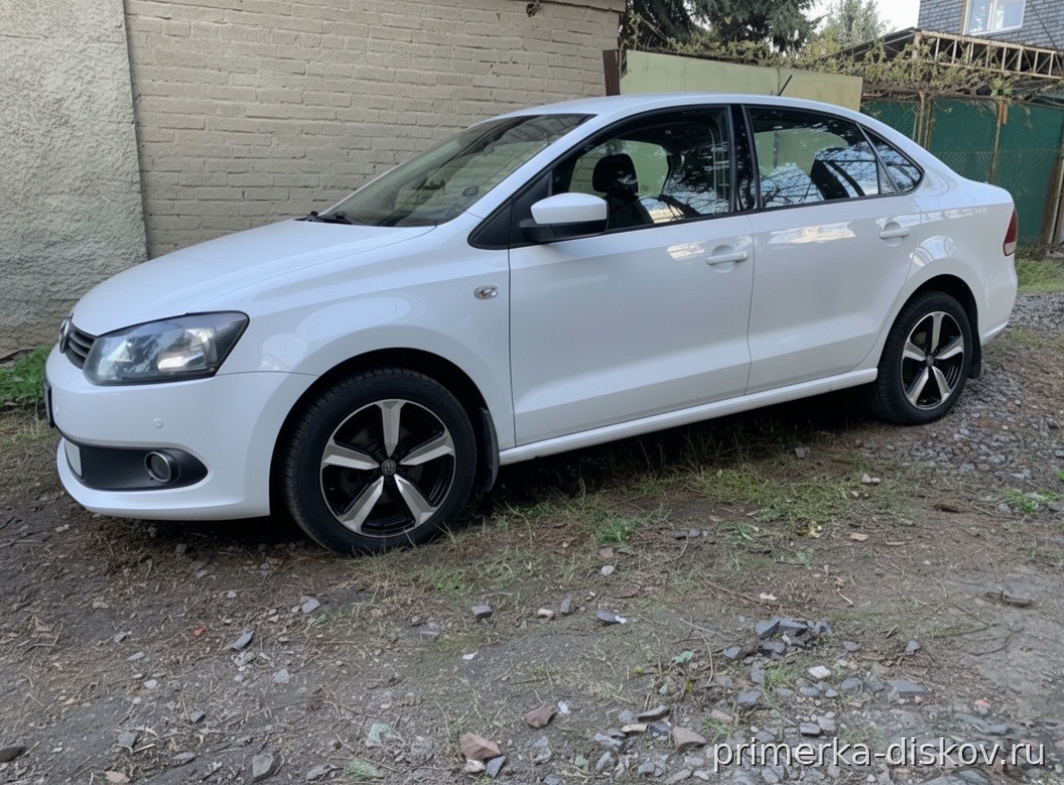 Примерка дисков на VOLKSWAGEN Polo V Sedan (Rus) 2010-2015