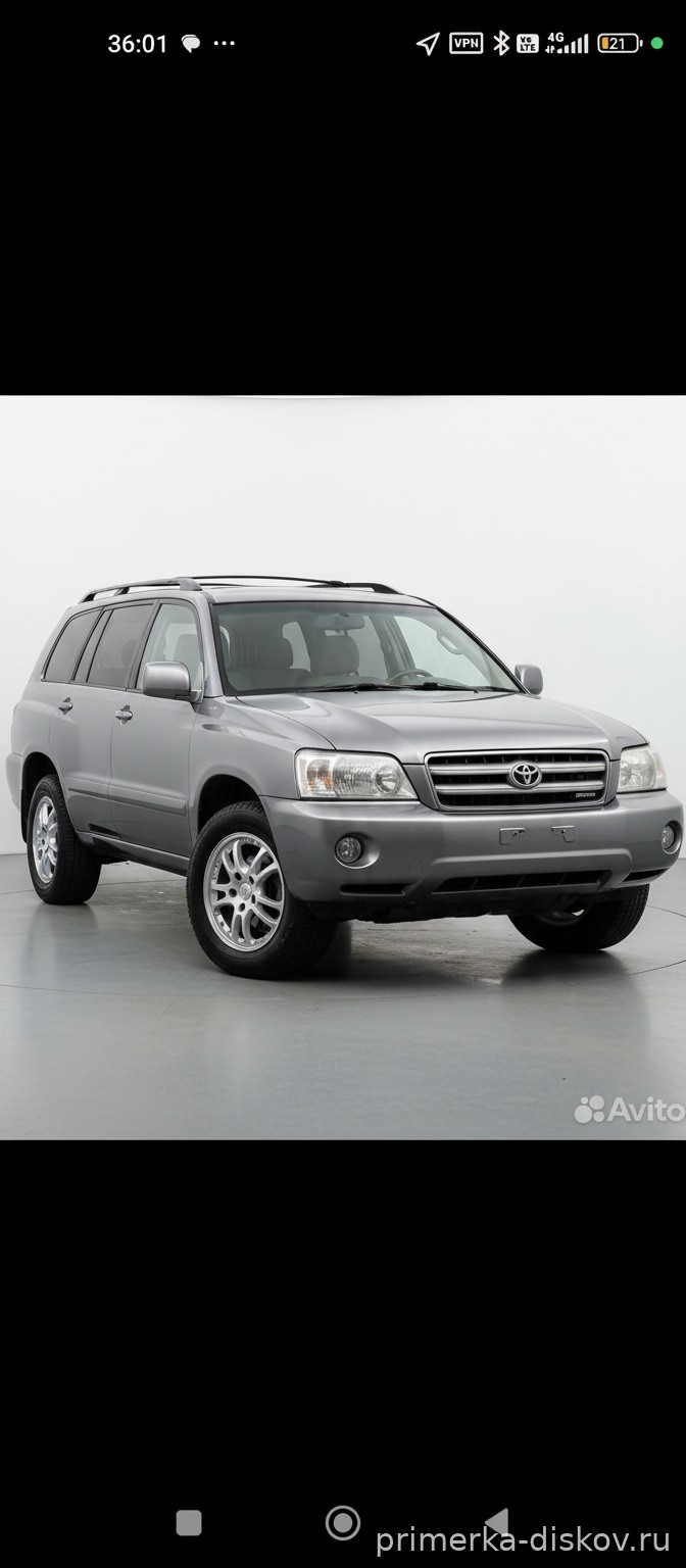 Примерка дисков на TOYOTA Highlander XU20 SUV 2001-2007