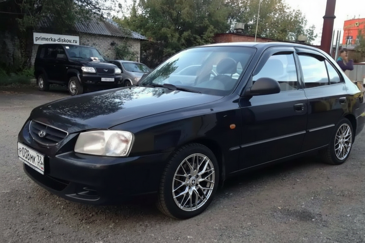 Примерка дисков на HYUNDAI Accent LC Sedan 2000-2005