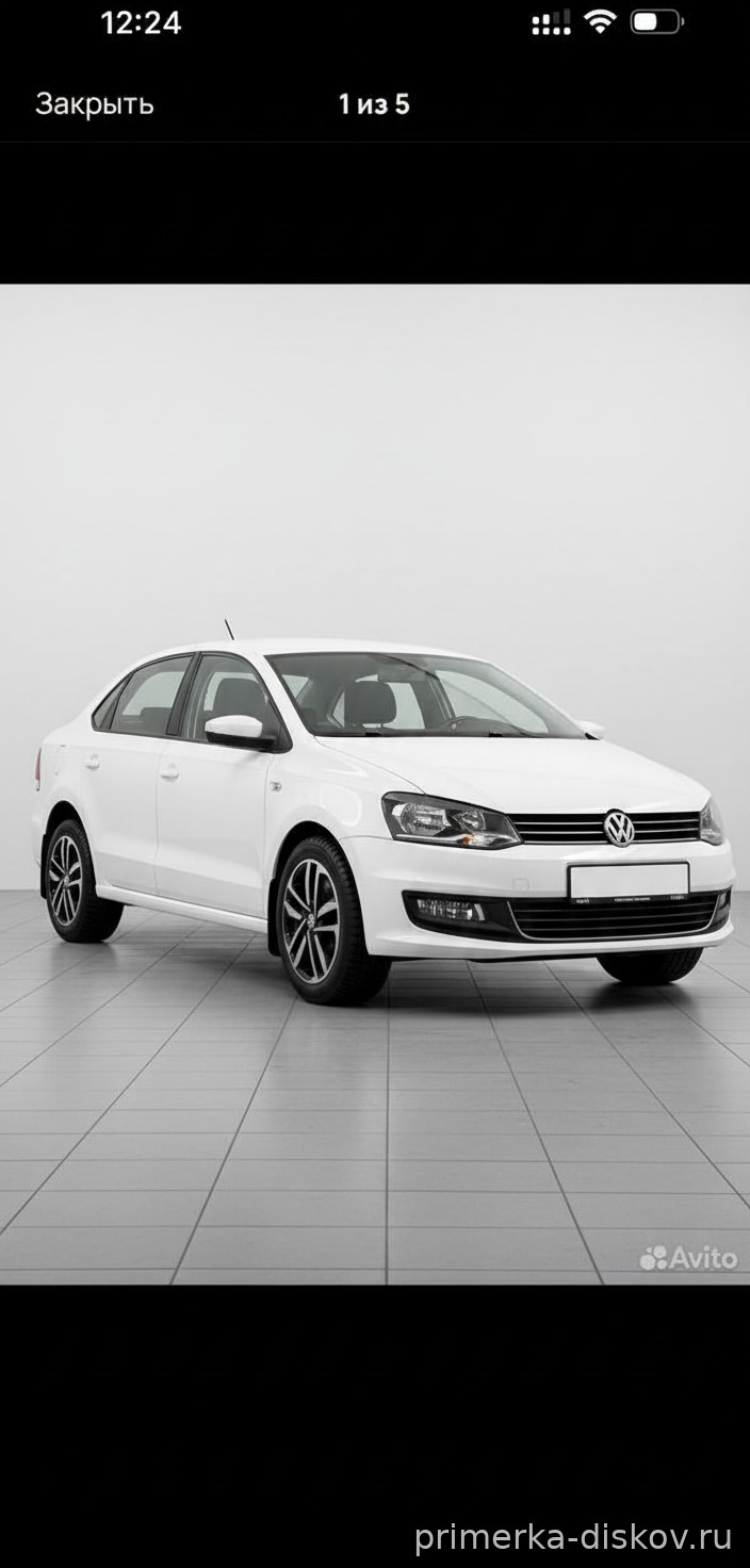 Примерка дисков на VOLKSWAGEN Polo V/Restyling Sedan (Rus) 2015-2020